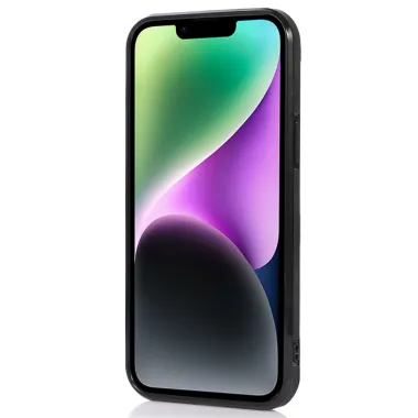 Coque iPhone 15 Portefeuille Tri-Fold Simili Cuir Béquille