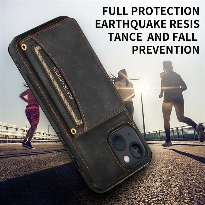 Coque iPhone 15 Portefeuille Tri-Fold Simili Cuir Béquille
