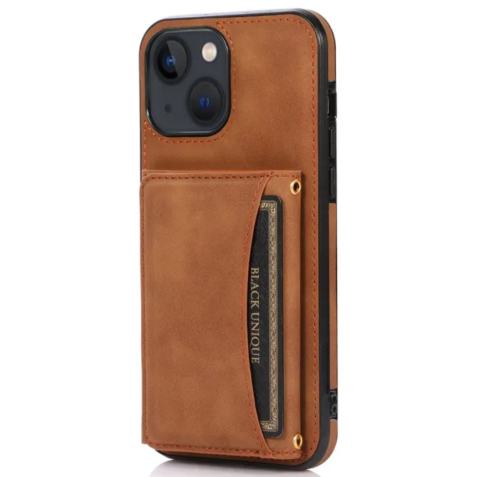 Coque iPhone 15 Portefeuille Tri-Fold Simili Cuir Béquille