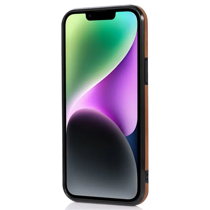 Coque iPhone 15 Portefeuille Tri-Fold Simili Cuir Béquille