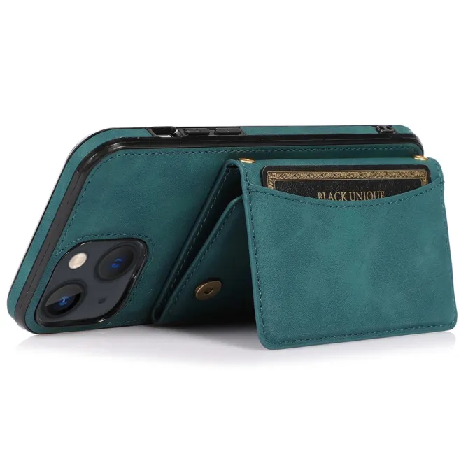 Coque iPhone 15 Portefeuille Tri-Fold Simili Cuir Béquille