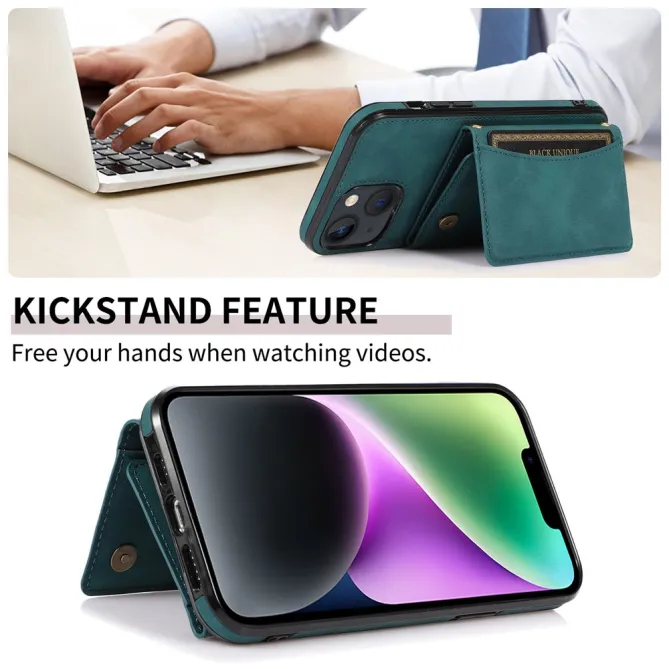 Coque iPhone 15 Portefeuille Tri-Fold Simili Cuir Béquille
