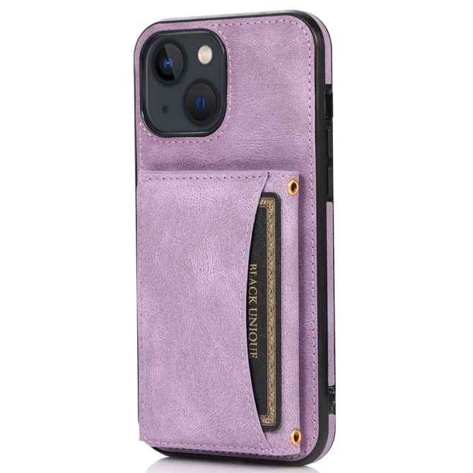 Coque iPhone 15 Portefeuille Tri-Fold Simili Cuir Béquille