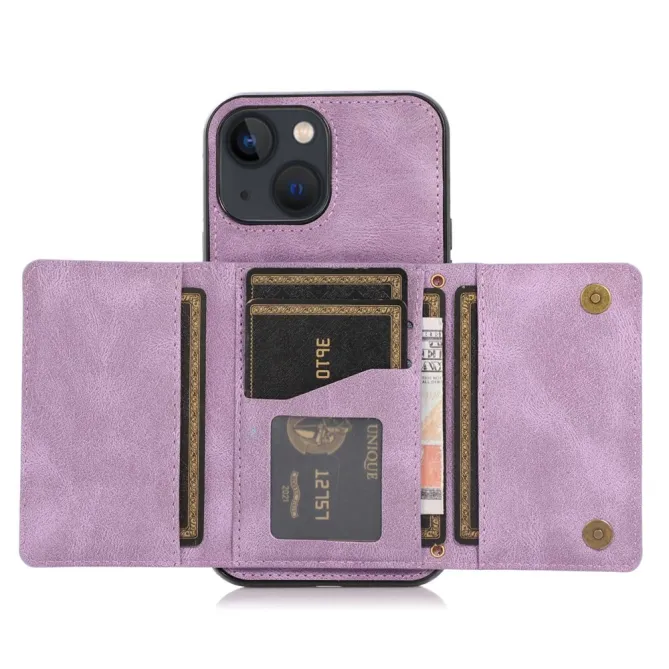 Coque iPhone 15 Portefeuille Tri-Fold Simili Cuir Béquille