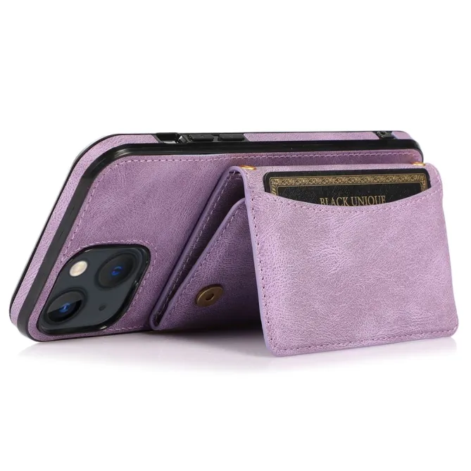 Coque iPhone 15 Portefeuille Tri-Fold Simili Cuir Béquille
