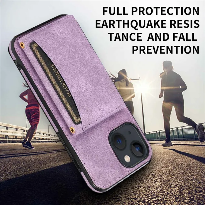 Coque iPhone 15 Portefeuille Tri-Fold Simili Cuir Béquille