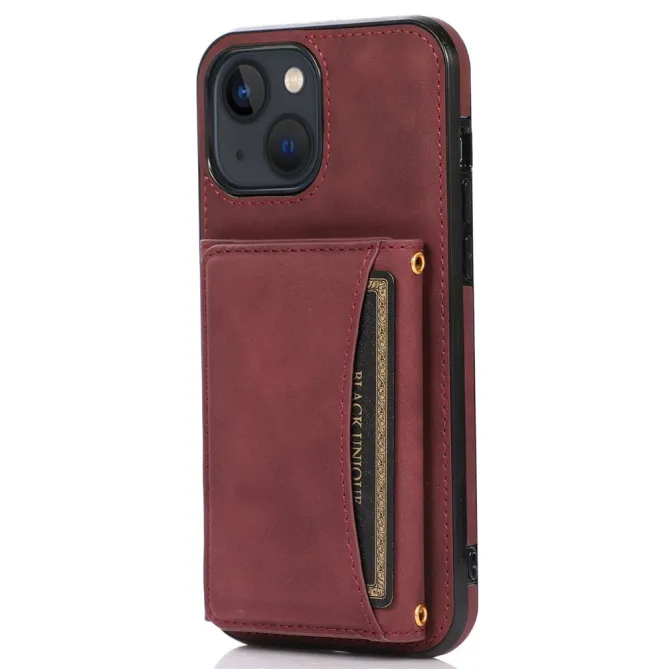 Coque iPhone 15 Portefeuille Tri-Fold Simili Cuir Béquille