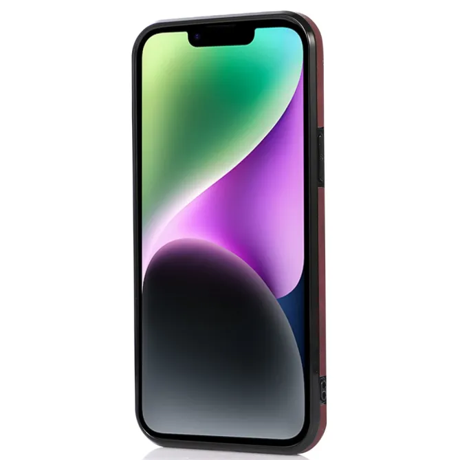 Coque iPhone 15 Portefeuille Tri-Fold Simili Cuir Béquille