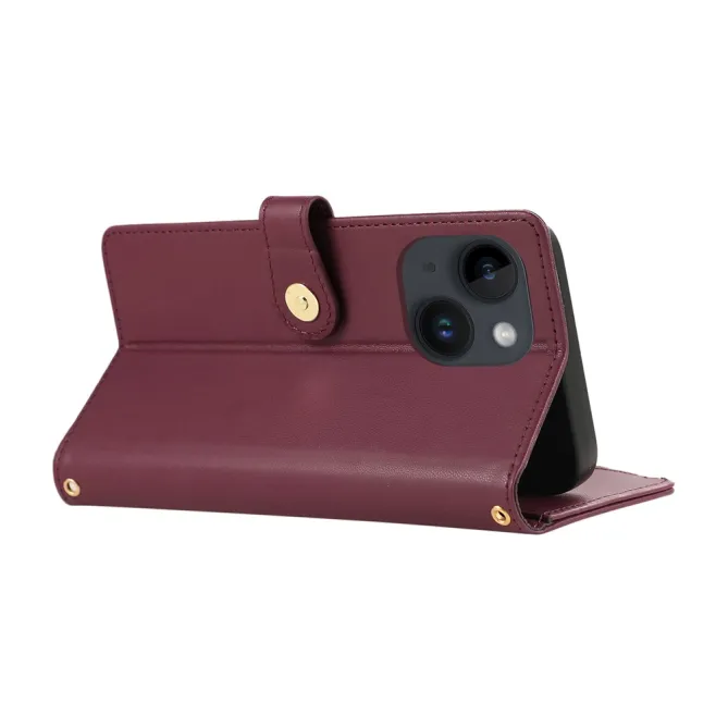 Housse iPhone 15 Matelassée Zippée Multi-Cartes Dragonne