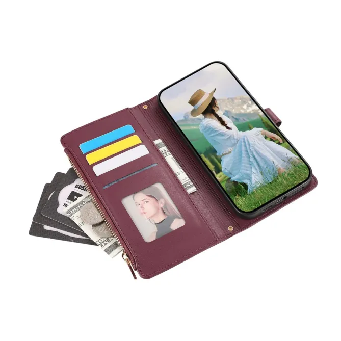 Housse iPhone 15 Matelassée Zippée Multi-Cartes Dragonne