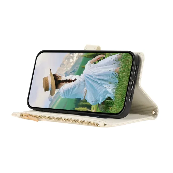 Housse iPhone 15 Matelassée Zippée Multi-Cartes Dragonne