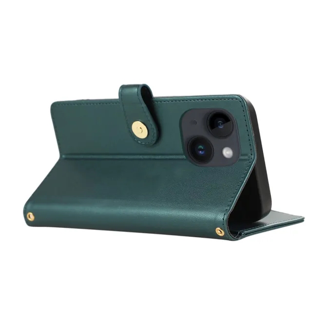 Housse iPhone 15 Matelassée Zippée Multi-Cartes Dragonne