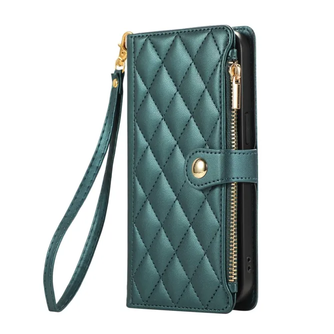 Housse iPhone 15 Matelassée Zippée Multi-Cartes Dragonne