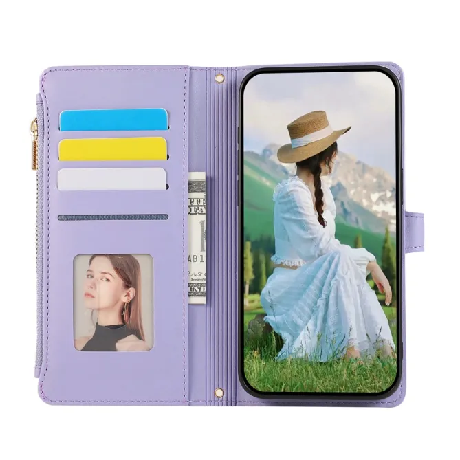 Housse iPhone 15 Matelassée Zippée Multi-Cartes Dragonne
