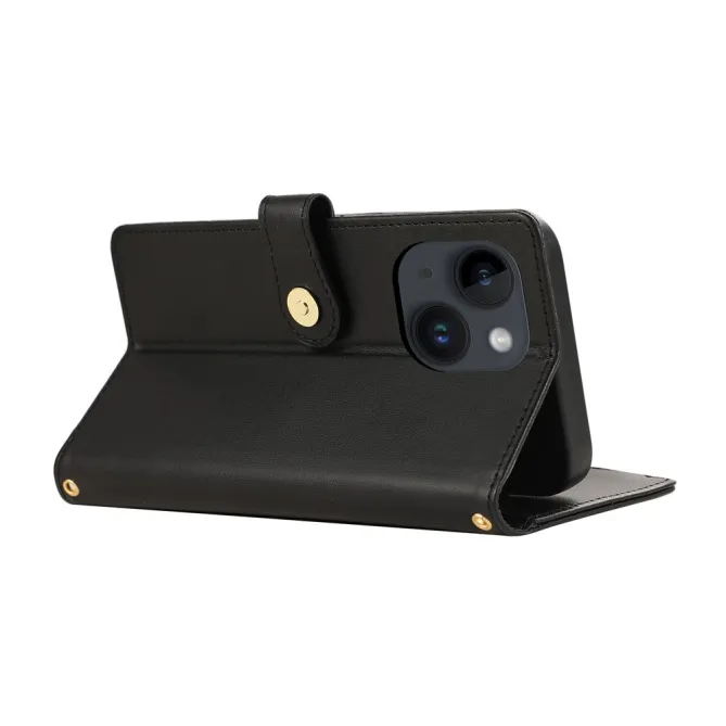 Housse iPhone 15 Matelassée Zippée Multi-Cartes Dragonne