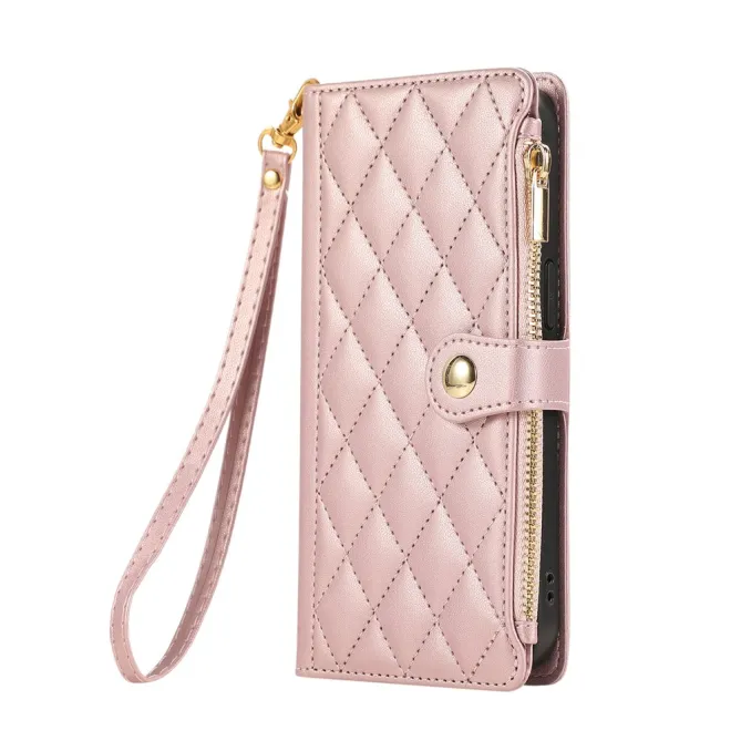 Housse iPhone 15 Matelassée Zippée Multi-Cartes Dragonne