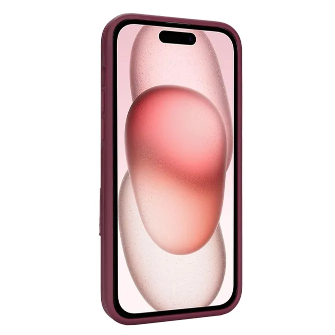 Coque iPhone 15 Simili Cuir Litchi Portefeuille Zippé Anneau Béquille