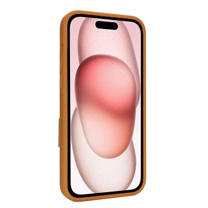 Coque iPhone 15 Simili Cuir Litchi Portefeuille Zippé Anneau Béquille