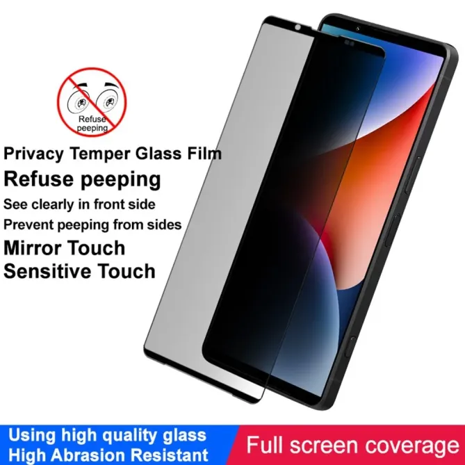 Verre Trempé Anti-Espion Sony Xperia 1 VIII Couverture Intégrale