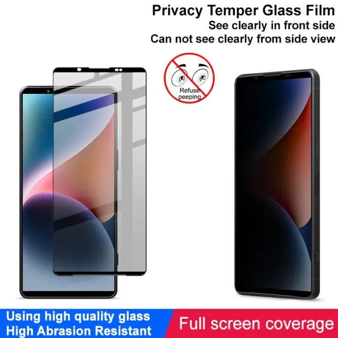 Verre Trempé Anti-Espion Sony Xperia 1 VIII Couverture Intégrale