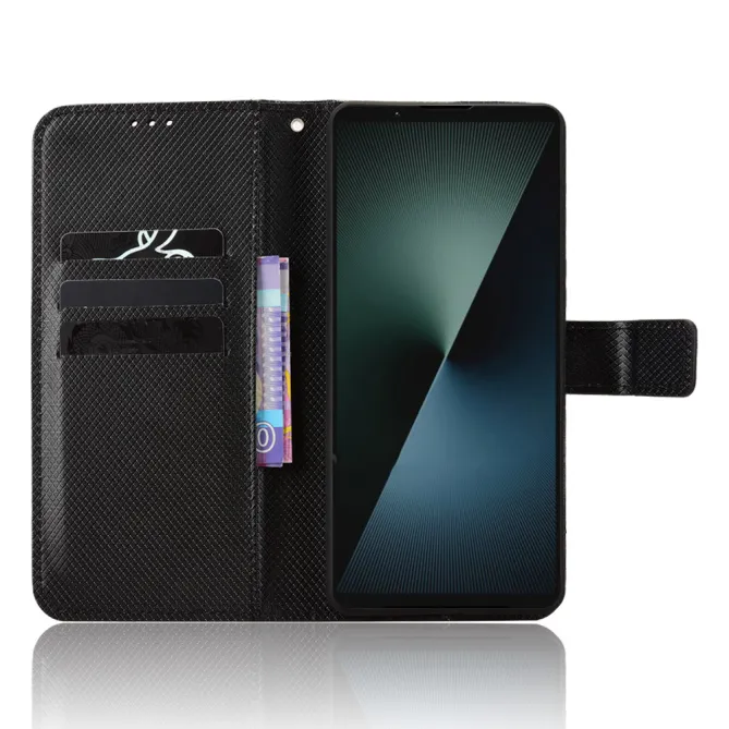 Housse Sony Xperia 1 VIII Texture Diamant avec Lanière