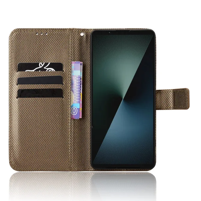Housse Sony Xperia 1 VIII Texture Diamant avec Lanière