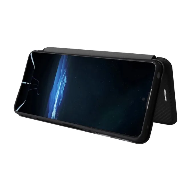 Housse Fibre de Carbone Sony Xperia 1 VIII Simili Cuir Magnétique