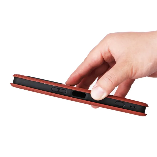 Housse Fibre de Carbone Sony Xperia 1 VIII Simili Cuir Magnétique
