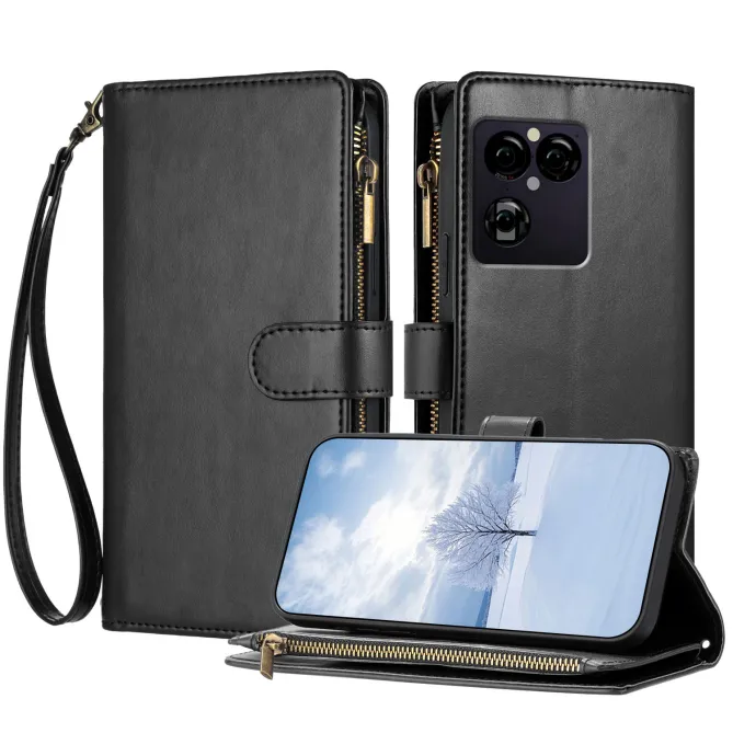 Housse Sony Xperia 1 VIII Portefeuille Zippée 9 Emplacements Dragonne