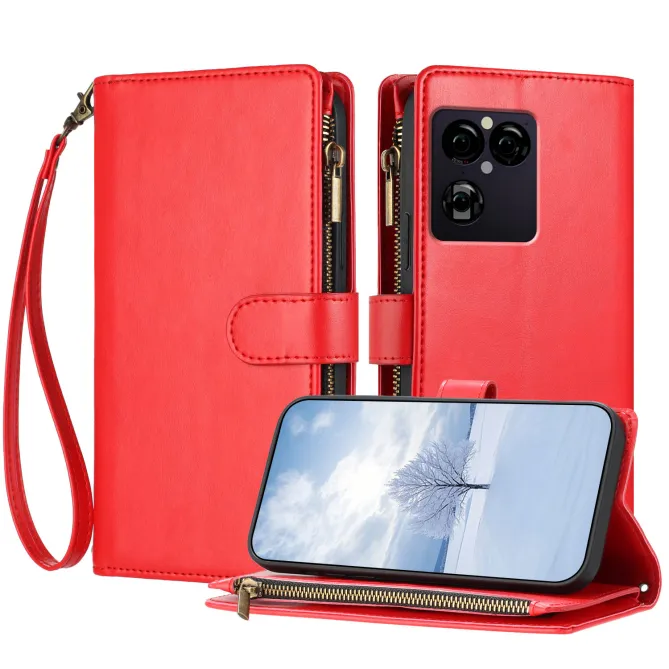 Housse Sony Xperia 1 VIII Portefeuille Zippée 9 Emplacements Dragonne