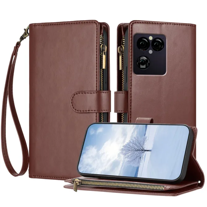 Housse Sony Xperia 1 VIII Portefeuille Zippée 9 Emplacements Dragonne