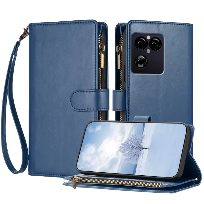 Housse Sony Xperia 1 VIII Portefeuille Zippée 9 Emplacements Dragonne