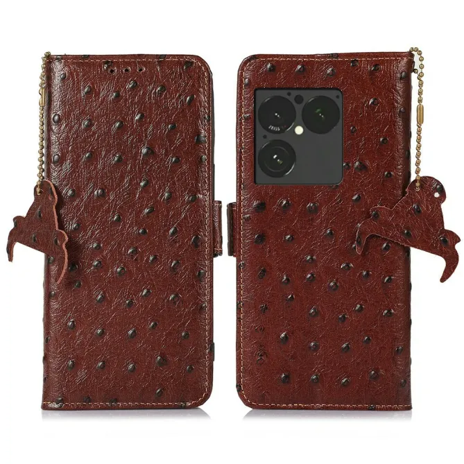 Housse Sony Xperia 1 VIII Cuir Véritable Effet Peau d'Autruche