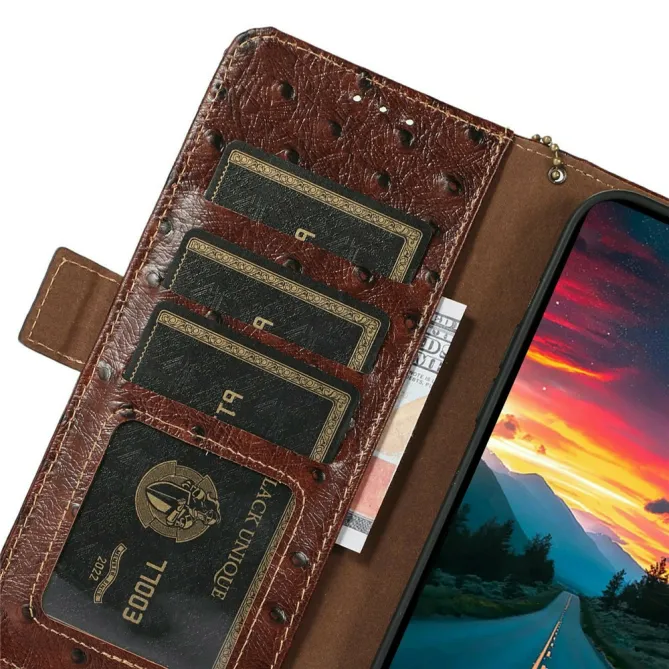 Housse Sony Xperia 1 VIII Cuir Véritable Effet Peau d'Autruche
