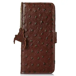 Housse Sony Xperia 1 VIII Cuir Véritable Effet Peau d'Autruche