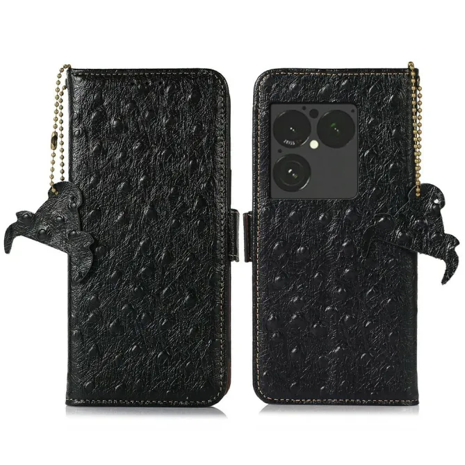 Housse Sony Xperia 1 VIII Cuir Véritable Effet Peau d'Autruche