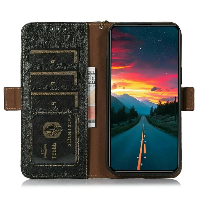 Housse Sony Xperia 1 VIII Cuir Véritable Effet Peau d'Autruche