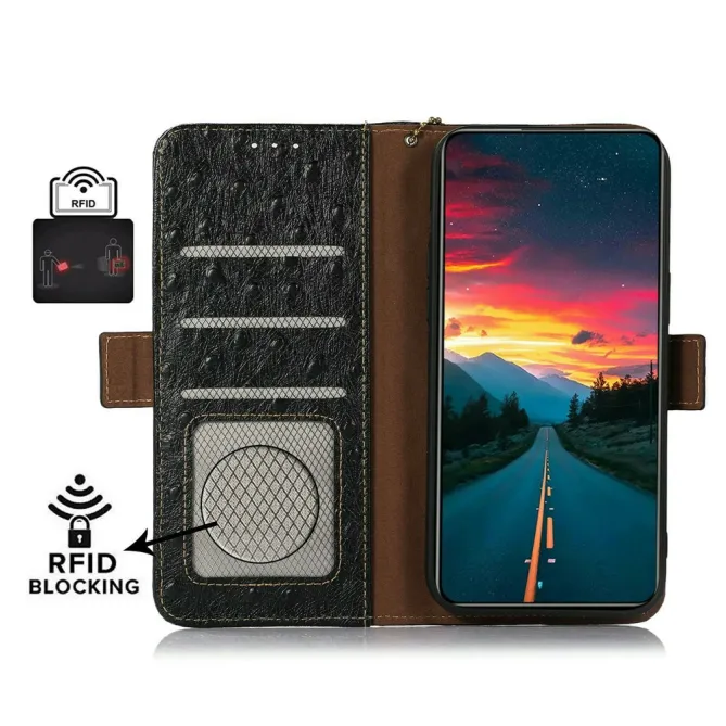Housse Sony Xperia 1 VIII Cuir Véritable Effet Peau d'Autruche