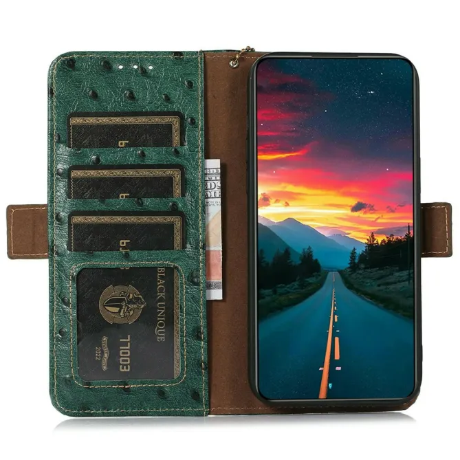 Housse Sony Xperia 1 VIII Cuir Véritable Effet Peau d'Autruche