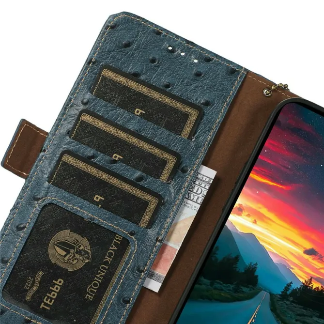 Housse Sony Xperia 1 VIII Cuir Véritable Effet Peau d'Autruche