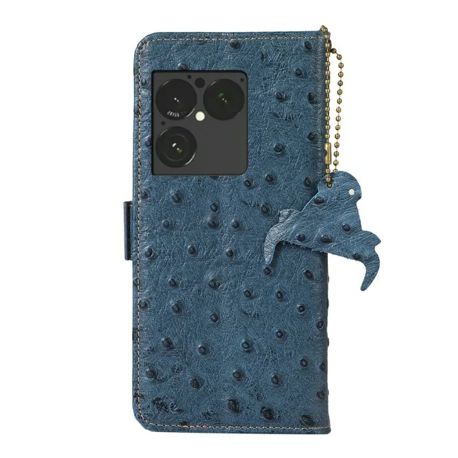 Housse Sony Xperia 1 VIII Cuir Véritable Effet Peau d'Autruche