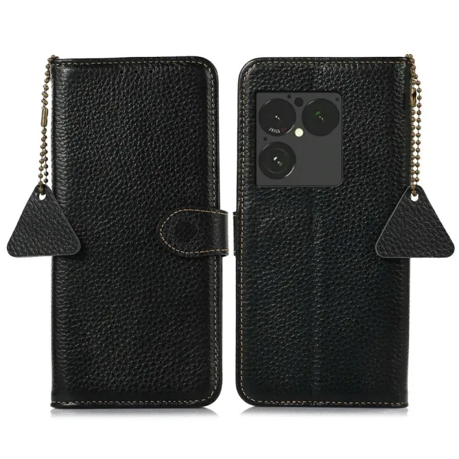 Housse Sony Xperia 1 VIII Cuir Véritable Litchi RFID Chaîne