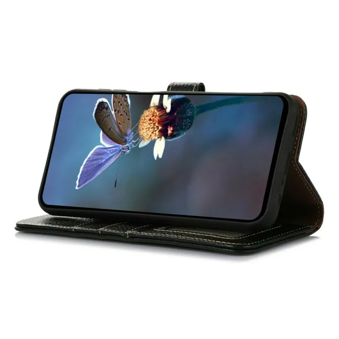 Housse Sony Xperia 1 VIII Cuir Véritable Litchi RFID Chaîne