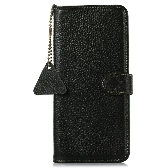 Housse Sony Xperia 1 VIII Cuir Véritable Litchi RFID Chaîne