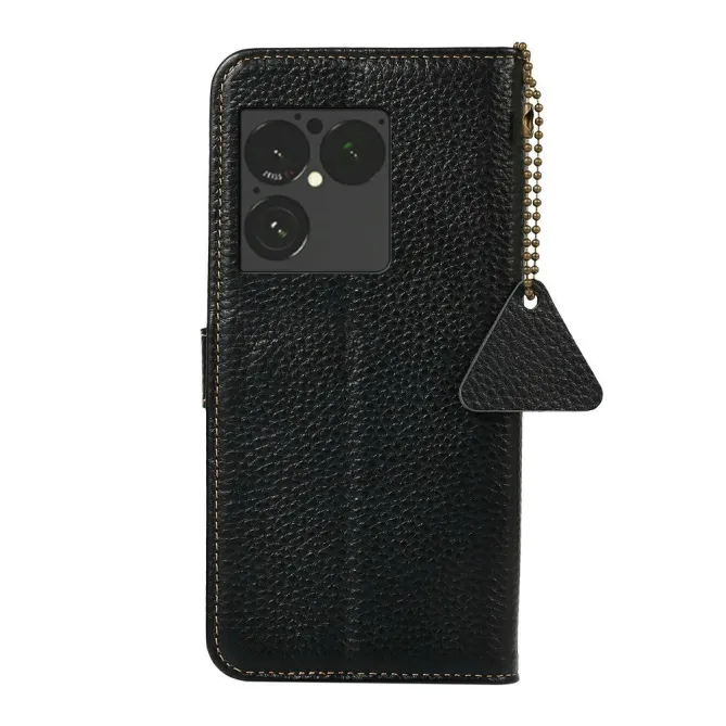 Housse Sony Xperia 1 VIII Cuir Véritable Litchi RFID Chaîne