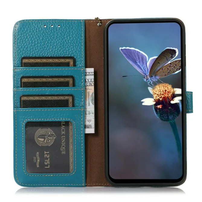 Housse Sony Xperia 1 VIII Cuir Véritable Litchi RFID Chaîne