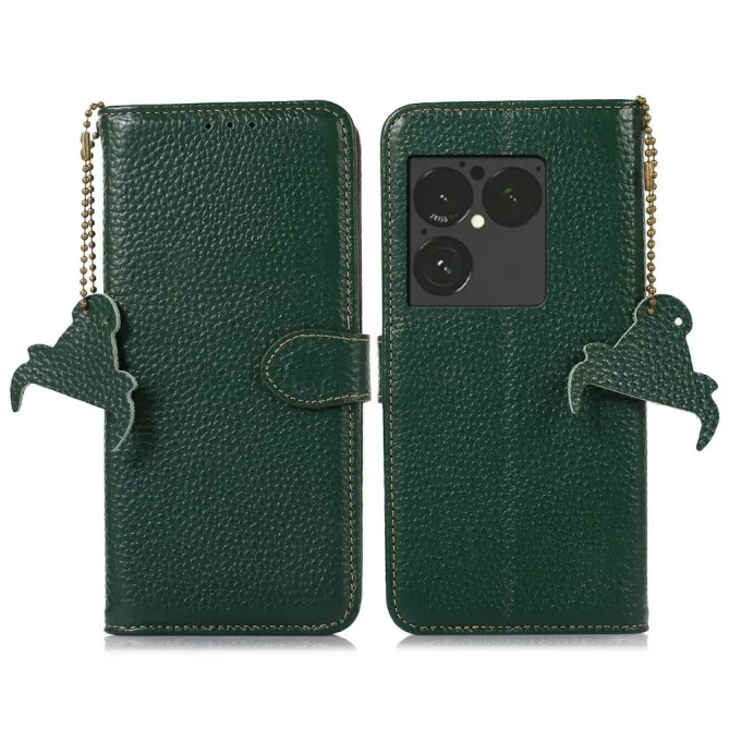 Housse Sony Xperia 1 VIII Cuir Véritable Litchi RFID Chaîne