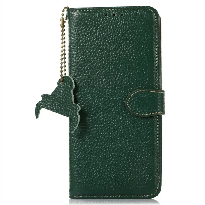 Housse Sony Xperia 1 VIII Cuir Véritable Litchi RFID Chaîne