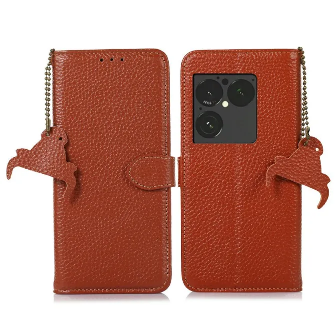 Housse Sony Xperia 1 VIII Cuir Véritable Litchi RFID Chaîne