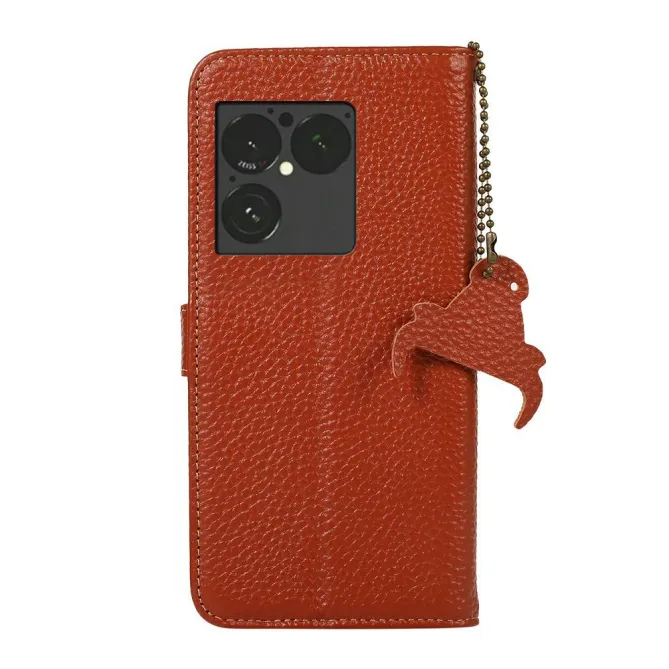 Housse Sony Xperia 1 VIII Cuir Véritable Litchi RFID Chaîne